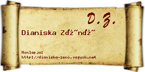 Dianiska Zénó névjegykártya